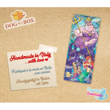 Ursula Bookmark n.1 - Handmade Transparent Bookmark | Crystal, Stained Glass Effect | Disney villain