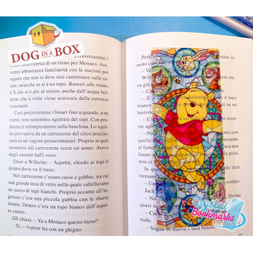 Winnie the Pooh Lesezeichen Nr. 1 – Handgemachtes transparentes Lesezeichen | Kristall, Buntglas Effekt | Disney Lesezeichen