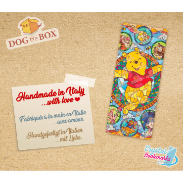 Winnie the Pooh Bookmark n.1 - Handmade Transparent Bookmark | Crystal, Stained Glass Effect | Disney bookmark