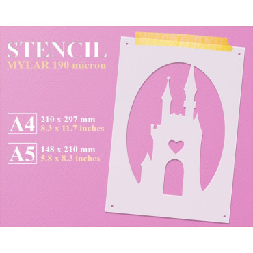 Princess castle stencil -...