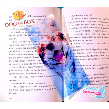Hund Lesezeichen Nr. 1 – Handgemachtes transparentes Lesezeichen | Kristall, Buntglas Effekt | süßes Lesezeichen