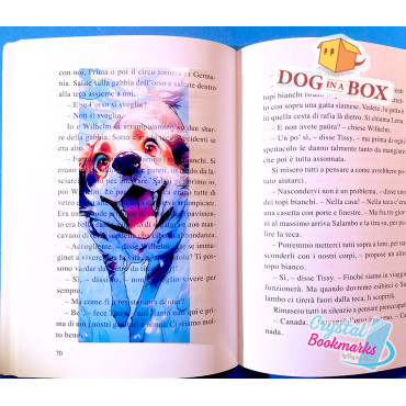 Marque-page chien n.1 - Marque-page transparent fait main | Effet vitrail, cristal | joli marque-page