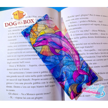 Segnalibro delfino n.1 - Segnalibro trasparente fatto a mano | Effetto vetro, cristallo | Segnalibro anime