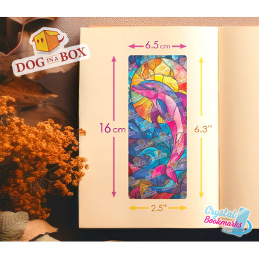 Marque-page Dauphin n.1 - Marque-page transparent fait main | Effet vitrail, cristal | joli marque-page