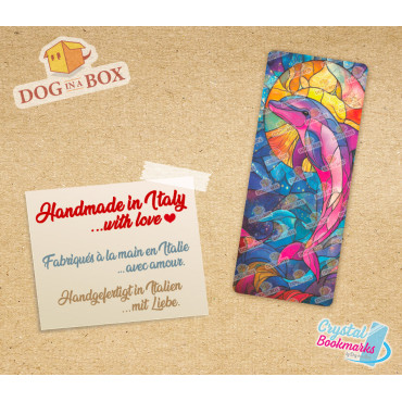 Segnalibro delfino n.1 - Segnalibro trasparente fatto a mano | Effetto vetro, cristallo | Segnalibro anime