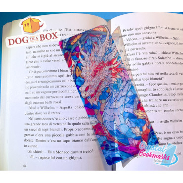 Marque-page Dragon n.1 - Marque-page transparent fait main | Effet vitrail, cristal | fantasy marque-page