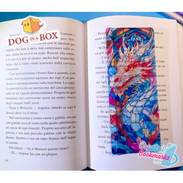 Dragon Bookmark n.1 - Handmade Transparent Bookmark | Crystal, Stained Glass Effect | fantasy bookmark