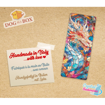 Dragon Bookmark n.1 - Handmade Transparent Bookmark | Crystal, Stained Glass Effect | fantasy bookmark