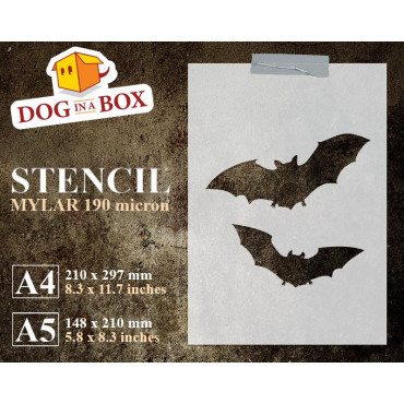 Halloween bats stencil n.2 - Reusable bats stencil for wall painting and fabrics