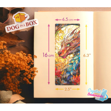 Dragon Bookmark n.2 - Handmade Transparent Bookmark | Crystal, Stained Glass Effect | fantasy bookmark