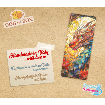 Dragon Bookmark n.2 - Handmade Transparent Bookmark | Crystal, Stained Glass Effect | fantasy bookmark
