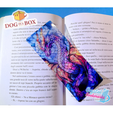 Marque-page Dragon n.3 - Marque-page transparent fait main | Effet vitrail, cristal | fantasy marque-page