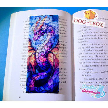 Dragon Bookmark n.3 - Handmade Transparent Bookmark | Crystal, Stained Glass Effect | fantasy bookmark