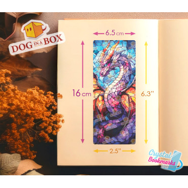 Dragon Bookmark n.3 - Handmade Transparent Bookmark | Crystal, Stained Glass Effect | fantasy bookmark