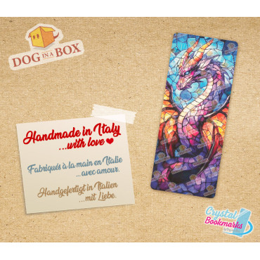 Dragon Bookmark n.3 - Handmade Transparent Bookmark | Crystal, Stained Glass Effect | fantasy bookmark