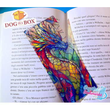 Marque-page Dragon n.4 - Marque-page transparent fait main | Effet vitrail, cristal | fantasy marque-page