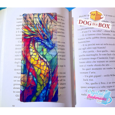 Marque-page Dragon n.4 - Marque-page transparent fait main | Effet vitrail, cristal | fantasy marque-page