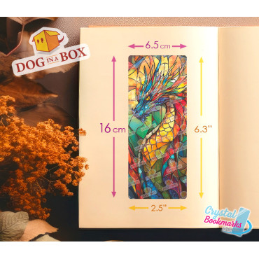 Marque-page Dragon n.4 - Marque-page transparent fait main | Effet vitrail, cristal | fantasy marque-page