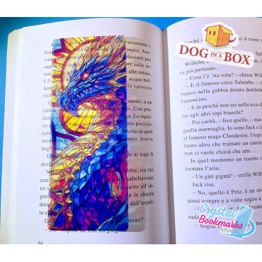 Marque-page Dragon n.5 - Marque-page transparent fait main | Effet vitrail, cristal | fantasy marque-page