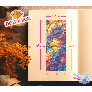 Marque-page Dragon n.5 - Marque-page transparent fait main | Effet vitrail, cristal | fantasy marque-page