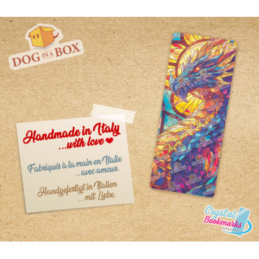 Dragon Bookmark n.5 - Handmade Transparent Bookmark | Crystal, Stained Glass Effect | fantasy bookmark