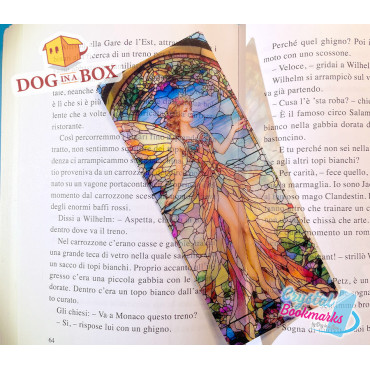 Marque-page Fée n.1 - Marque-page transparent fait main | Effet vitrail, cristal | fantasy marque-page