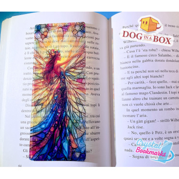 Marque-page Fée n.2 - Marque-page transparent fait main | Effet vitrail, cristal | fantasy marque-page
