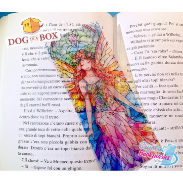 Marque-page Fée n.3 - Marque-page transparent fait main | Effet vitrail, cristal | fantasy marque-page