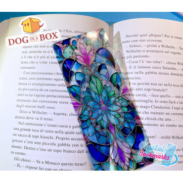 Flowers Bookmark n.1 - Handmade Transparent Bookmark | Crystal, Stained Glass Effect | classy bookmark
