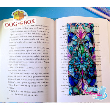 Flowers Bookmark n.1 - Handmade Transparent Bookmark | Crystal, Stained Glass Effect | classy bookmark