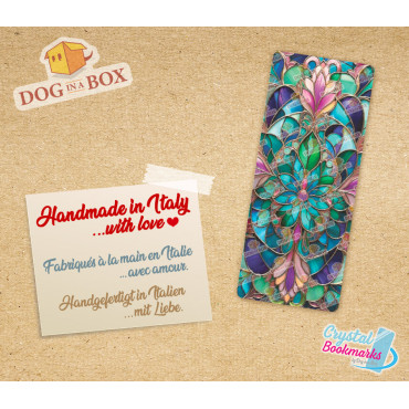 Flowers Bookmark n.1 - Handmade Transparent Bookmark | Crystal, Stained Glass Effect | classy bookmark
