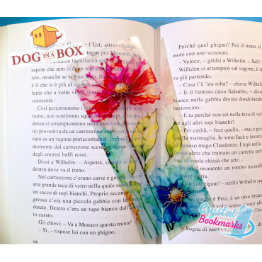 Flowers Bookmark n.2 - Handmade Transparent Bookmark | Crystal, Stained Glass Effect | classy bookmark