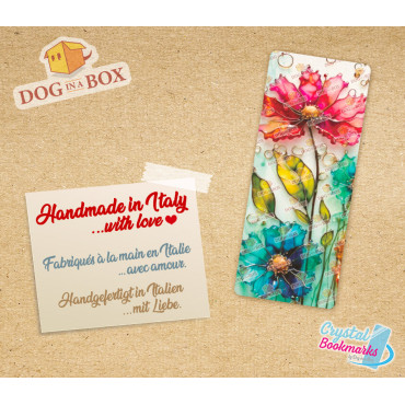 Marque-page Fleurs n.2 - Marque-page transparent fait main | Effet vitrail, cristal | chic marque-page