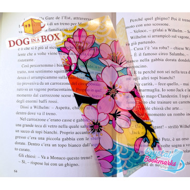 Flowers Bookmark n.3 - Handmade Transparent Bookmark | Crystal, Stained Glass Effect | classy bookmark