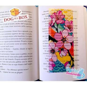 Flowers Bookmark n.3 - Handmade Transparent Bookmark | Crystal, Stained Glass Effect | classy bookmark