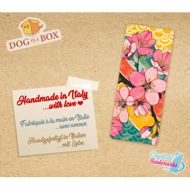 Flowers Bookmark n.3 - Handmade Transparent Bookmark | Crystal, Stained Glass Effect | classy bookmark