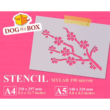 Flowery Branch stencil n.1 - Reusable japanese stencil for cake, wedding cakes, wall decors and wood signs
