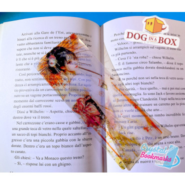 Geisha Bookmark n.1 - Handmade Transparent Bookmark | Crystal, Stained Glass Effect | Japanese bookmark