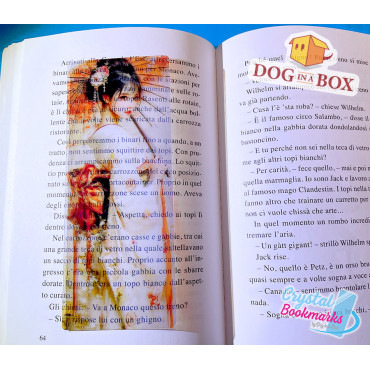Marque-page Geisha n.1 - Marque-page transparent fait main | Effet vitrail, cristal | marque-page japonais