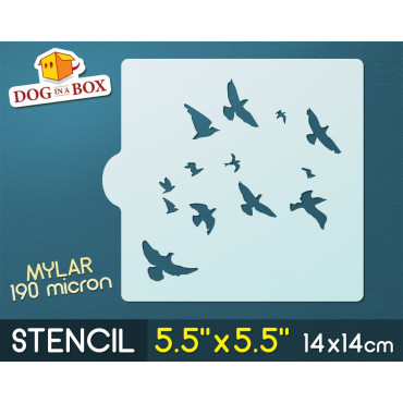 Birds stencil - stencil for cookies and cakes - 14 x 14 cm