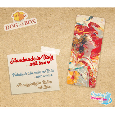 Segnalibro Geisha n.2 - Segnalibro trasparente fatto a mano | Effetto vetro, cristallo | Segnalibro giapponese