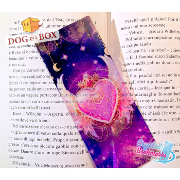 Heart Bookmark n.2 - Handmade Transparent Bookmark | Crystal, Stained Glass Effect | love bookmark