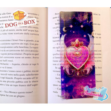 Heart Bookmark n.2 - Handmade Transparent Bookmark | Crystal, Stained Glass Effect | love bookmark
