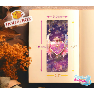 Marque-page Cœur n.2 - Marque-page transparent fait main | Effet vitrail, cristal | marque-page amour