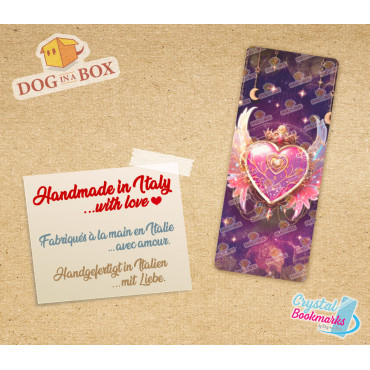 Heart Bookmark n.2 - Handmade Transparent Bookmark | Crystal, Stained Glass Effect | love bookmark