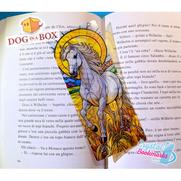 Horse Bookmark n.1 - Handmade Transparent Bookmark | Crystal, Stained Glass Effect | animal bookmark