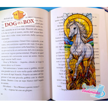 Horse Bookmark n.1 - Handmade Transparent Bookmark | Crystal, Stained Glass Effect | animal bookmark