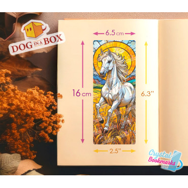 Horse Bookmark n.1 - Handmade Transparent Bookmark | Crystal, Stained Glass Effect | animal bookmark