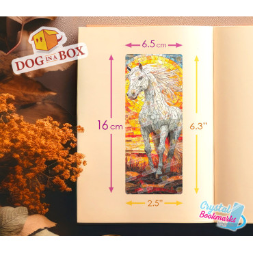 Horse Bookmark n.2 - Handmade Transparent Bookmark | Crystal, Stained Glass Effect | animal bookmark