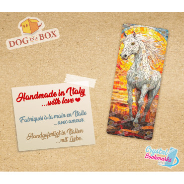 Horse Bookmark n.2 - Handmade Transparent Bookmark | Crystal, Stained Glass Effect | animal bookmark